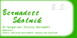 bernadett skolnik business card